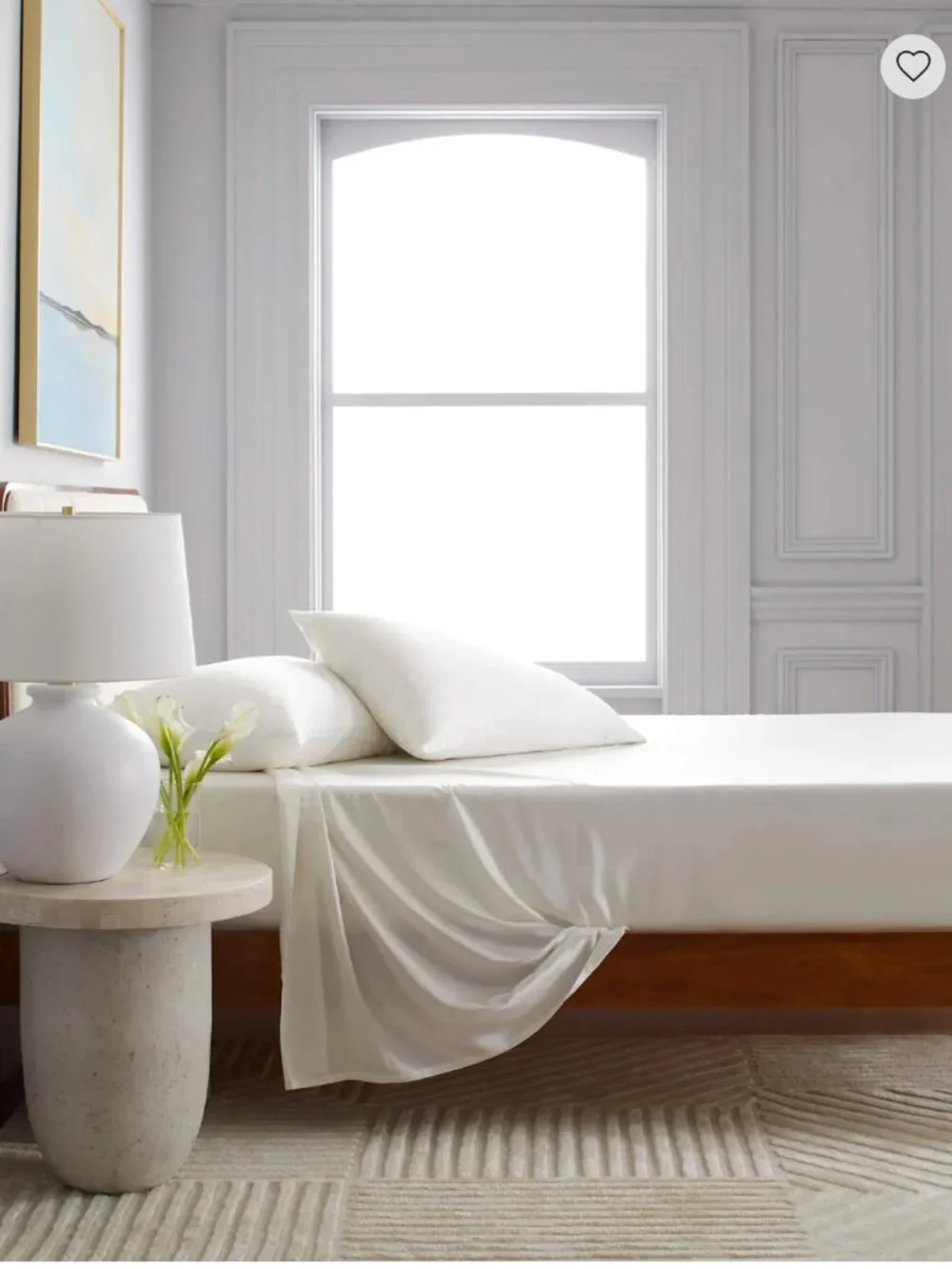 Quince Ivory Mulberry Silk Flat Sheet & Fitted Sheet Only
